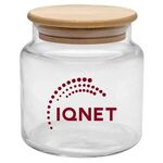 Buy Custom Printed Apothecary Jar with Bamboo Lid 16oz