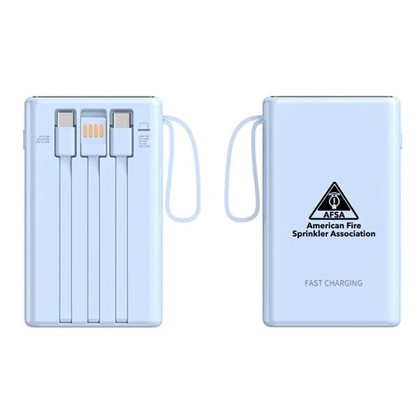 Main Product Image for Custom 10000 mAh Built in Cable Fast Charging Power Bank - 18W