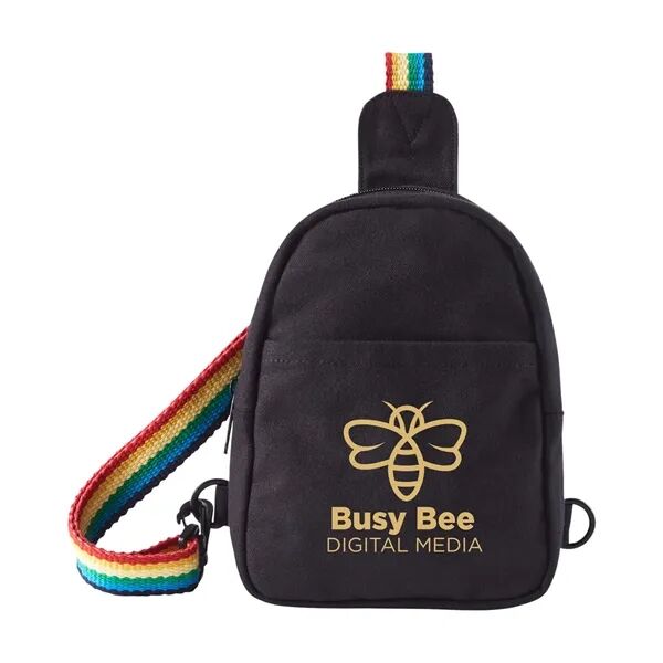 Main Product Image for Custom Printed b.free Rainbow Pride Recycled Cotton Crossbody 