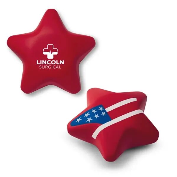 Main Product Image for Custom Printed USA Patriotic Star Shape Stress Ball.