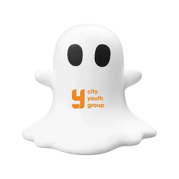 Main Product Image for Custom Printed Halloween Ghost Shape Stress Ball.