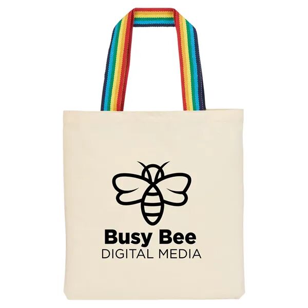 Main Product Image for Custom Printed b.free Rainbow Pride Recycled Cotton Tote Bag