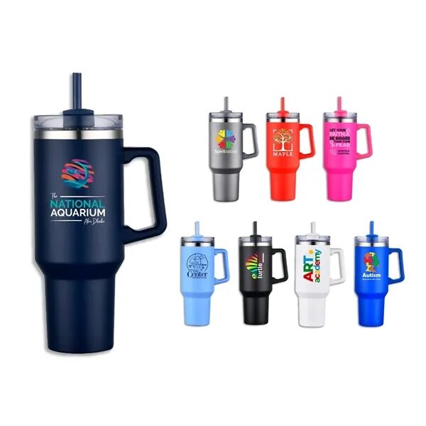Main Product Image for Custom Logo Big Traveler 40 oz Stainless Steel Tumbler
