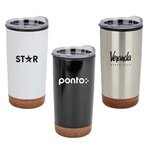 Buy Stainless Steel PP Cork Base Tumbler with Clear Lid 20 oz.