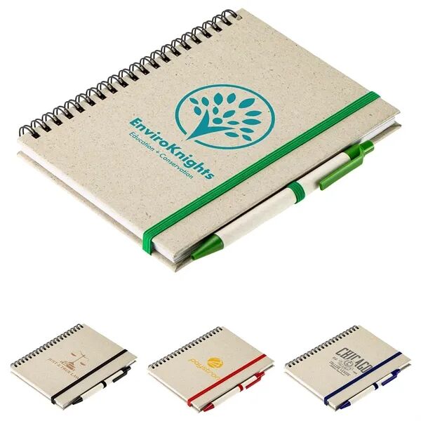 Main Product Image for Custom Prairie Fragrant Grass Recycled Spiral Notebook with Pen