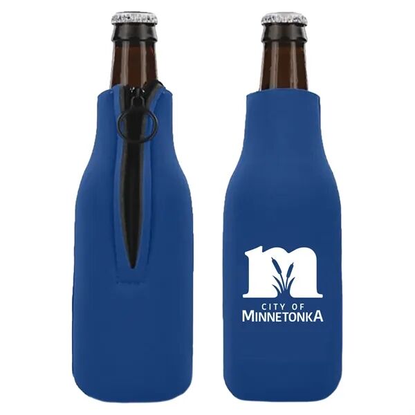Main Product Image for Custom Printed Neoprene Bottle Cooler w/Zipper 12 Oz