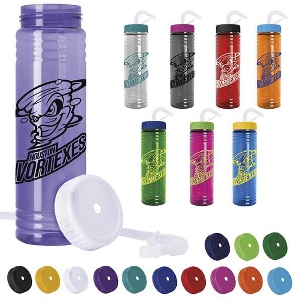 Main Product Image for USA Made Slim Fit Water Bottle With Straw Lid 24 Oz