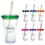 Buy Custom Imprinted Clear Tumbler with Colored Lid 24 Oz