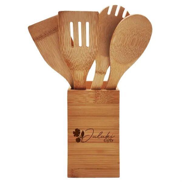 Main Product Image for Bamboo Box with 4 Cooking Utensils