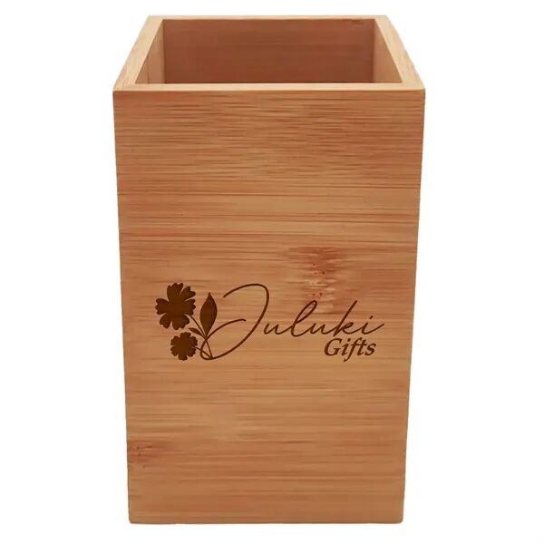 Main Product Image for Laser Engraved Bamboo Box and Utensil Holder