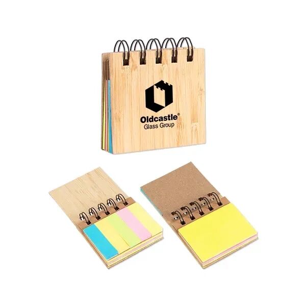 Main Product Image for Custom Printed Bamboo Pocket Sticky Notebook