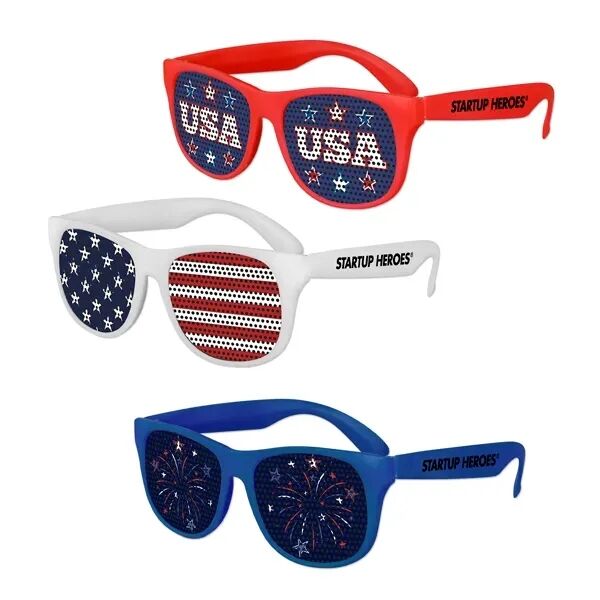 Main Product Image for Custom Printed USA Patriotic Art Pinhole Sunglasses