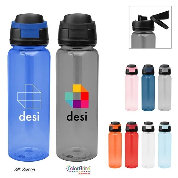 Main Product Image for Custom Printed Pop Sip RPET Bottle 32 Oz.