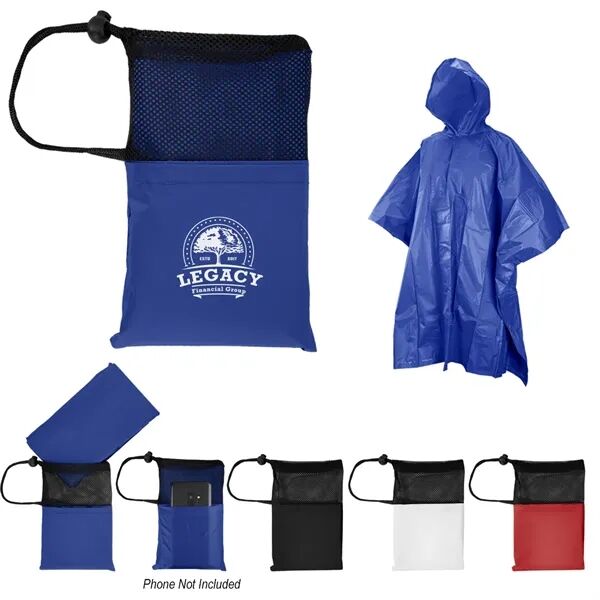 Main Product Image for Custom Printed PEVA Poncho With Drawstring Pouch
