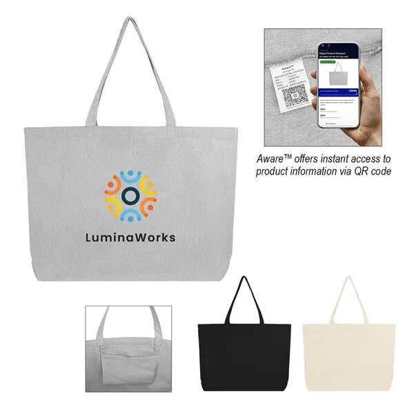 Main Product Image for Custom Aware(TM) Recycled Cotton Shopper Tote Bag 9 Oz.