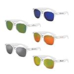 Buy Custom Printed Mirrored Clear Frame Malibu Sunglasses