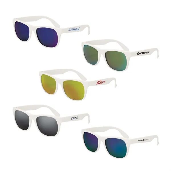 Main Product Image for Custom Printed Rubberized Mirrored Sunglasses