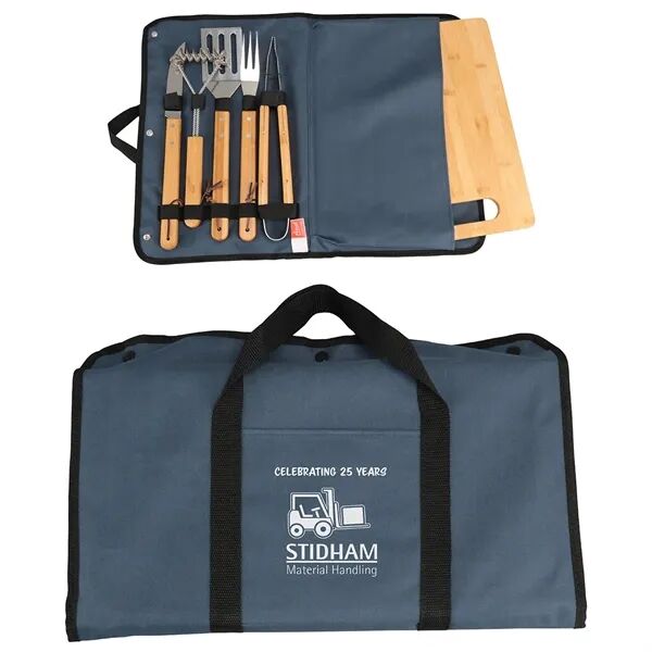 Main Product Image for Custom Firepit 5-Piece BBQ Set with Cutting Board/Carrying Case