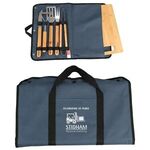 Buy Custom Firepit 5-Piece BBQ Set with Cutting Board/Carrying Case