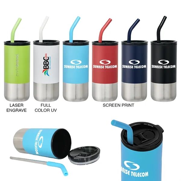Main Product Image for Custom Printed Cup with Straw 18 oz