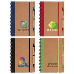 Buy Custom Printed Kraft Hard Cover Spiral Notebook with Pen