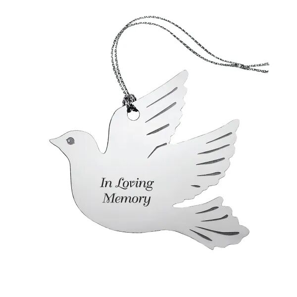 Main Product Image for Custom Printed Etched Brass Silver Dove Ornament