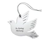 Buy Custom Printed Etched Brass Silver Dove Ornament