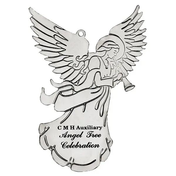 Main Product Image for Custom Printed Silver Angel Ornament