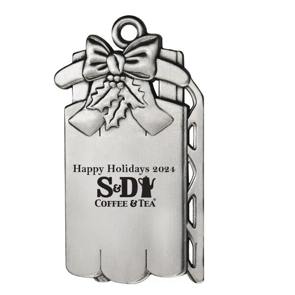Main Product Image for Custom Printed Pewter Finish Sled Ornament