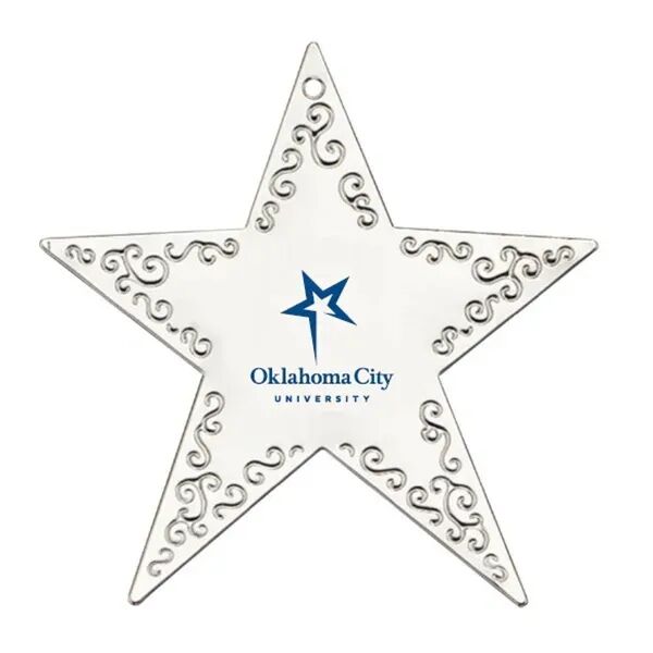 Main Product Image for Custom Printed Silver Star Ornament