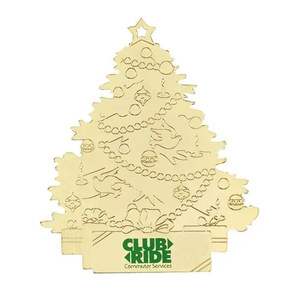 Main Product Image for Custom Printed Gold Tree Shape Ornament
