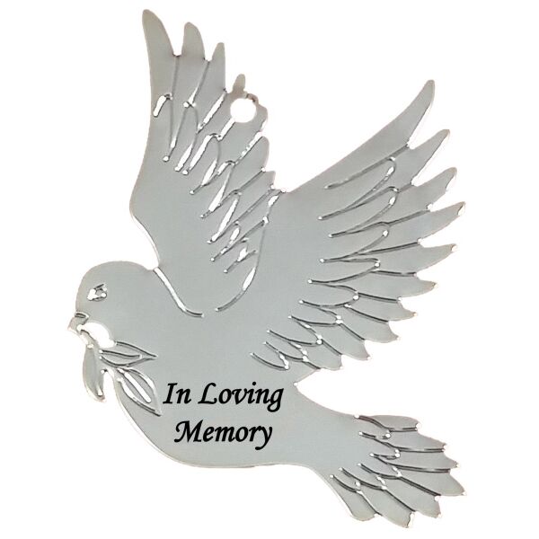 Main Product Image for Custom Printed Silver Dove Ornament