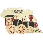 Buy Custom Printed Gold Train Ornament with Colored Accents