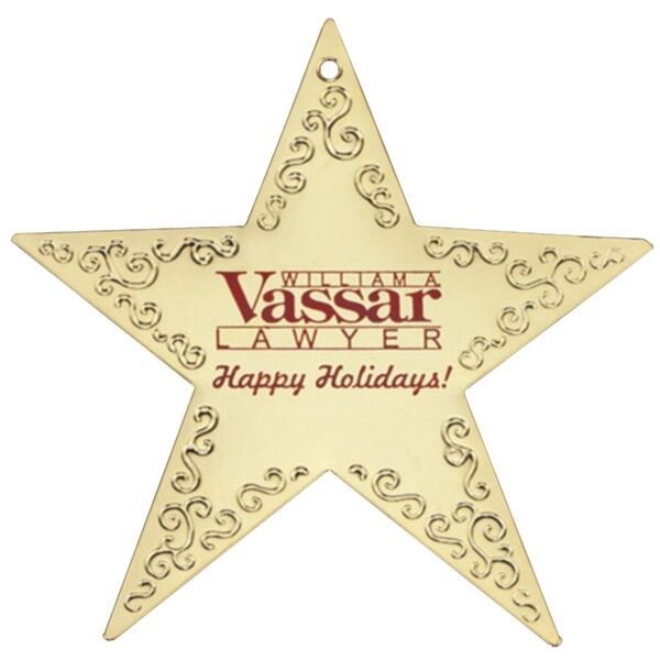 Main Product Image for Custom Printed Gold Star Ornament