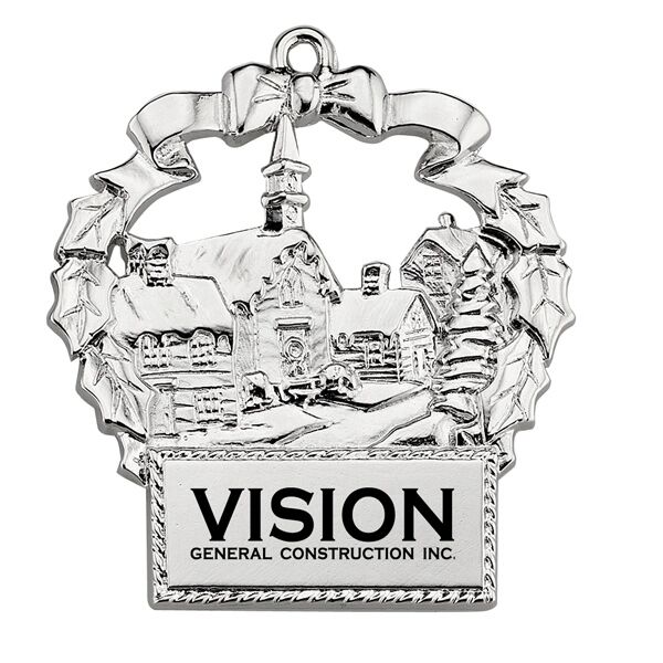 Main Product Image for Custom Printed Winter Village Scene Ornament