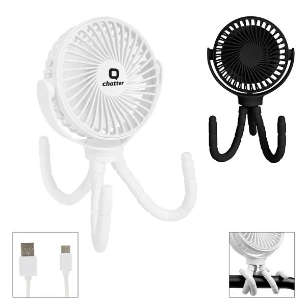 Main Product Image for Custom Printed Portable Rechargeable Fan With Flexible Tripod