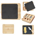 Buy Laser Engraved Slate & Bamboo Cheese Server Set