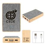 Buy Custom Printed 5000 mAh Bamboo & Recycled Fabric Power Bank
