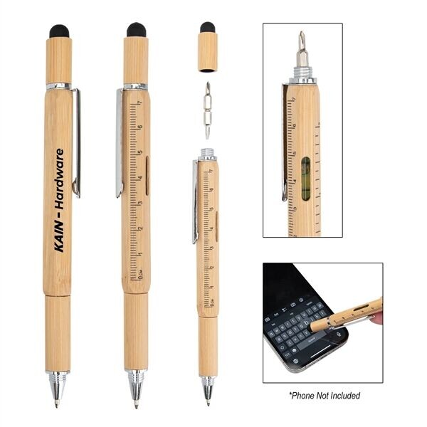 Main Product Image for Custom Printed Bamboo Multi-Function Tool Pen