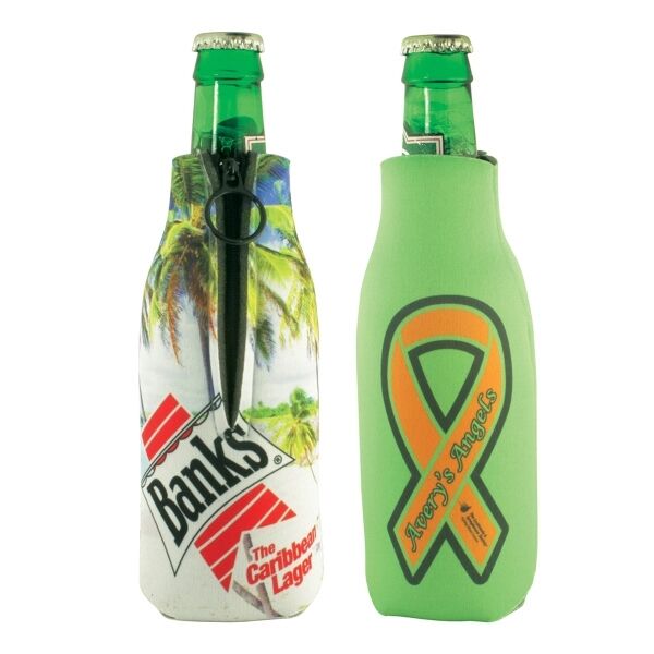 Main Product Image for Custom Printed Full Color Bottle Coolie with Zipper