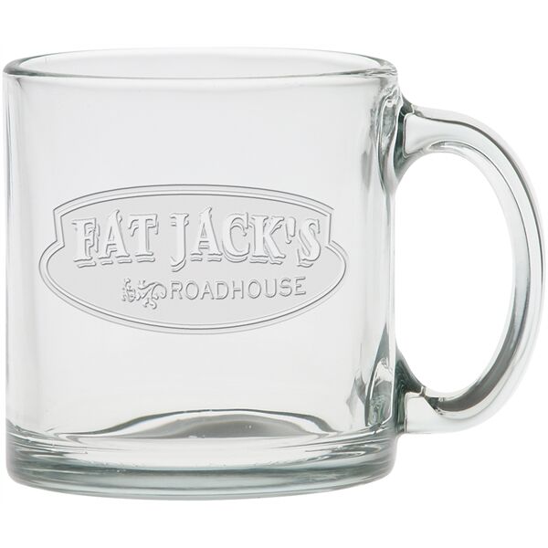 Main Product Image for Deep Etched Clear Glass Coffee Mug