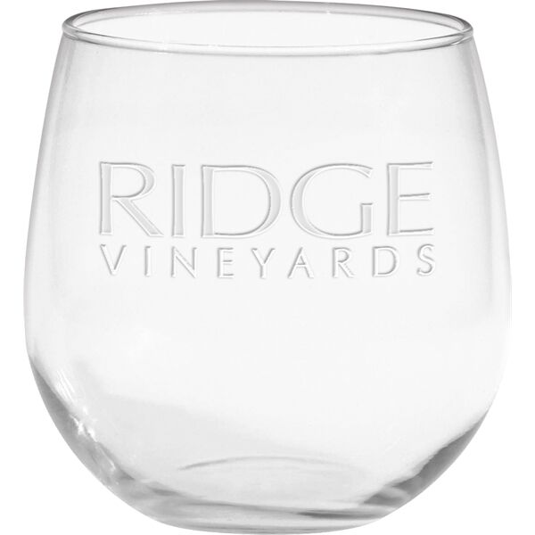 Main Product Image for Deep Etched Stemless Red Wine Glass