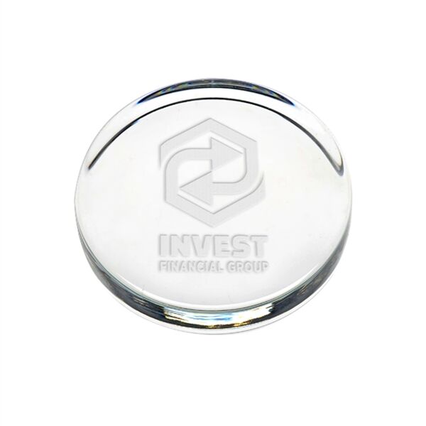 Main Product Image for Laser Etched Flat Round Paperweight