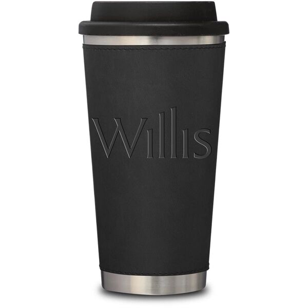Main Product Image for Debossed Metro Stainless Tumbler with Leatherette Sleeve