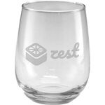 Buy Deep Etched Stemless White Wine Glass