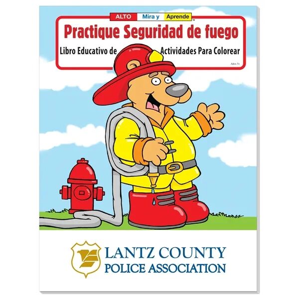 Main Product Image for Custom Printed Coloring Book: Practice Fire Safety (Spanish)