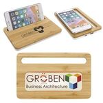 Buy Custom Printed Bamboo Wireless Charging Pad with Phone Stand