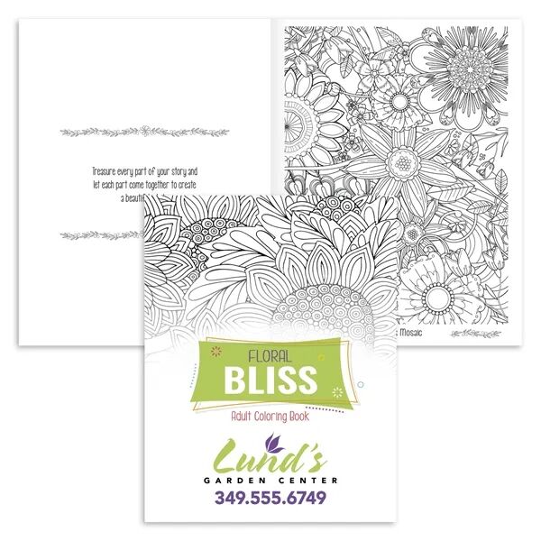 Main Product Image for Cuustom Printed Good Value(TM) Floral Bliss Adult Coloring Book