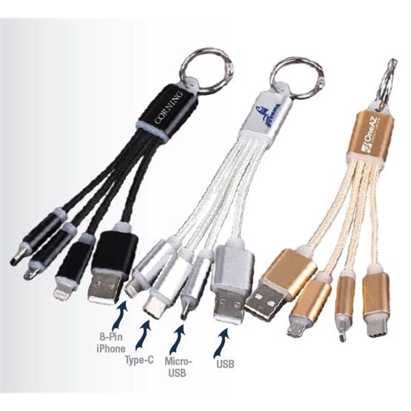 Main Product Image for Laser Engraved 3-IN-1 USB Cable Key Chain