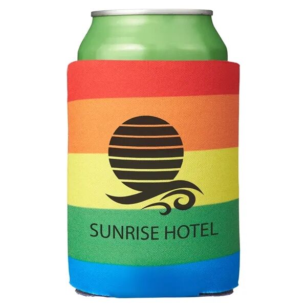 Main Product Image for Custom Printed Rainbow Pride Folding Can Cooler
